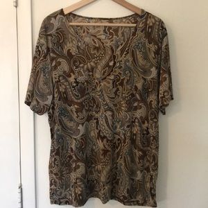 2X Brown Paisley Shirt